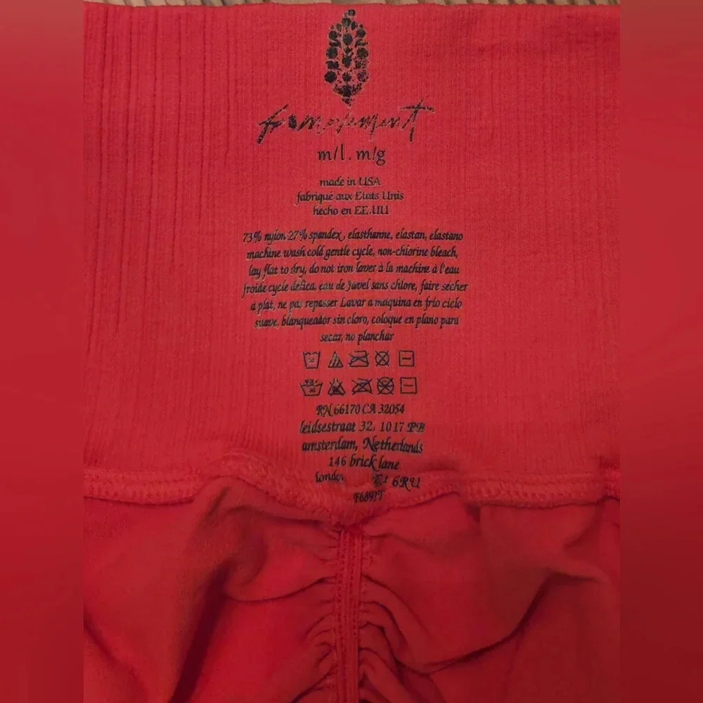 Free People Movement Coral Scarlet Bike Shorts With Scrunch Booty!